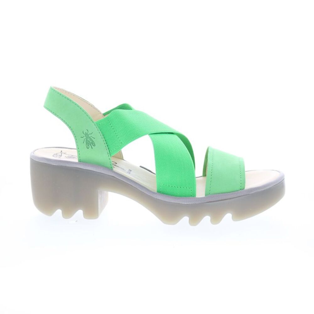 Fly London Taj Apple Green Crisscross Slingback Sandals. Brand NEW In Box
